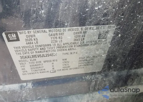 2018 GMC Terrain Sle from USA, damaged, VIN 3GKALMEV6JL294858